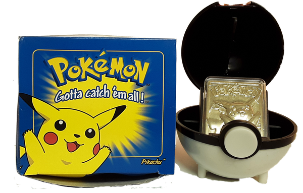 Pikachu - Pokemon Burger King Gold Card With Pokeball in box
