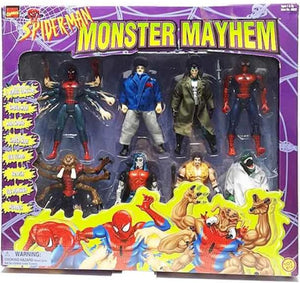 Spider-Man Monster Mayhem action figure set MIB J. Jonah Jameson, Spider-Man, Man Spider, The Lizard, Kraven, The Punisher, Morbius.