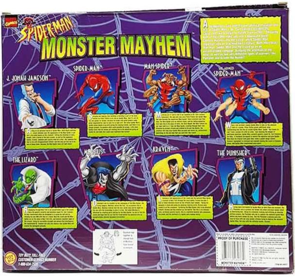 Spider-Man Monster Mayhem action figure set MIB J. Jonah Jameson, Spider-Man, Man Spider, The Lizard, Kraven, The Punisher, Morbius.