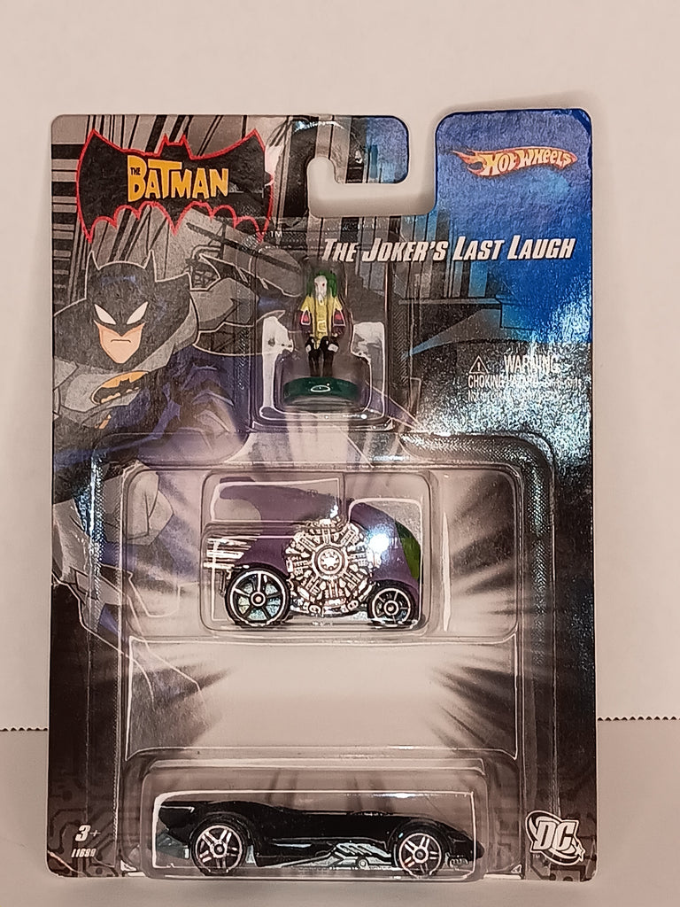 Hot Wheels The Batman The Joker's Last Laugh diecast 2 pack w Joker figure MOC