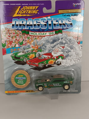 Johnny Lightning Roarin' Rudolph Holiday '96 Dragster Diecast car  3