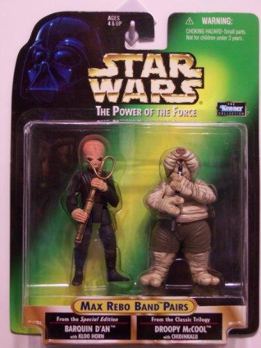 Max Rebo Band Pairs - Barquin D'an and Droopy McCool Star Wars POTF green card MOC action figures