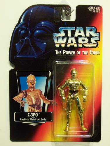 C-3PO with Realistic Metallized Body Star Wars POTF Red Card MOC action figure
