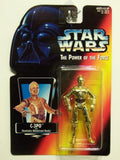 C-3PO with Realistic Metallized Body Star Wars POTF Red Card MOC action figure
