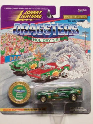 Johnny Lightning Roarin' Rudolph Holiday '96 Dragster Diecast car