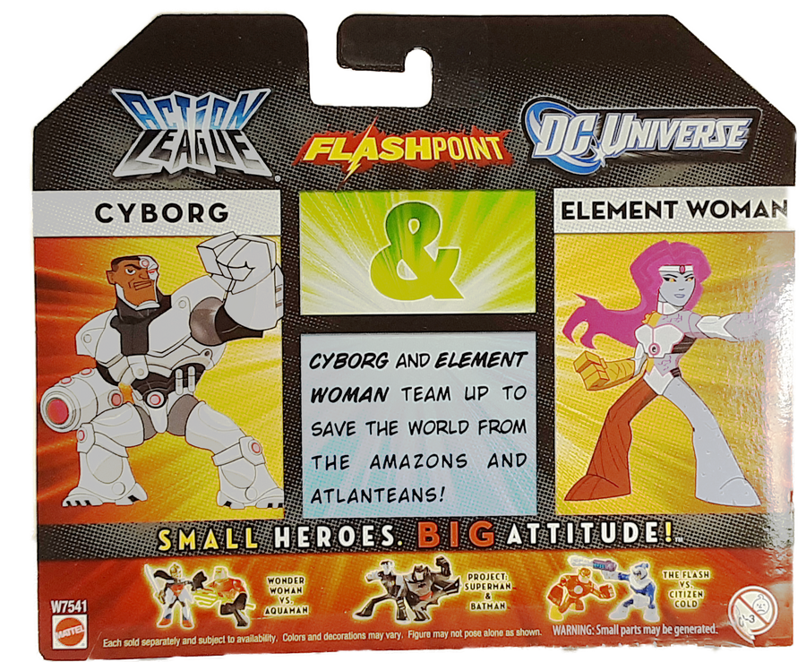 DC Universe Flashpoint Action League Cyborg & Element Woman MOC action figure https://americastshirtshop.com/products/dc-universe-flashpoint-action-league-cyborg-element-woman-moc-action-figure