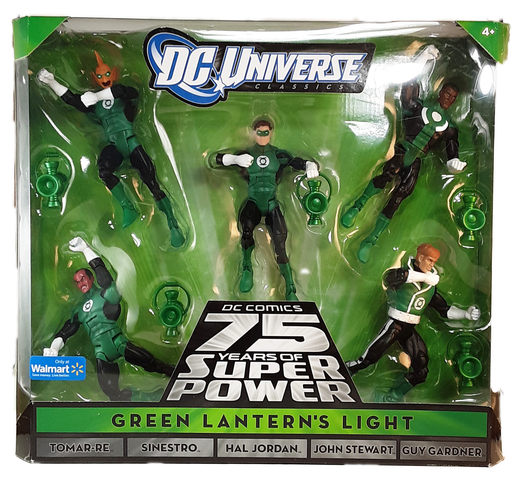 Hal Jordan, Guy Gardner, John Stewart, Tomar-Re and Sinestro. DC Universe Classics Green Lantern's Light MIB action figure set