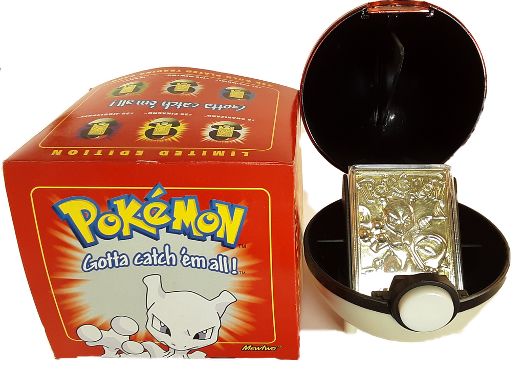 Mewtwo - Pokemon Burger King Gold Card With Pokeball in box