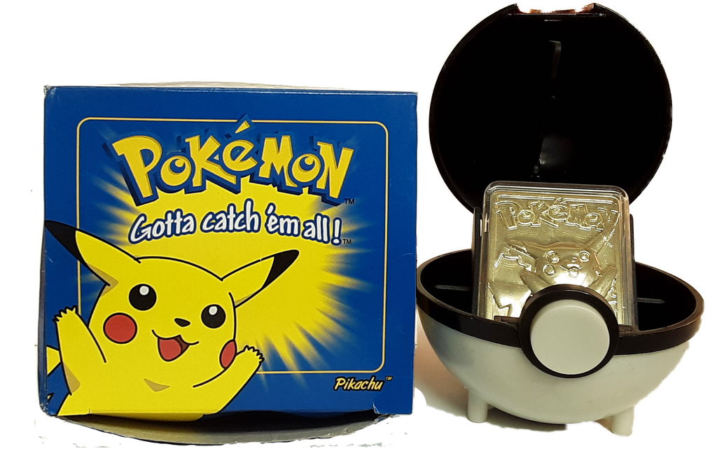 Pikachu - Pokemon Burger King Gold Card With Pokeball in box
