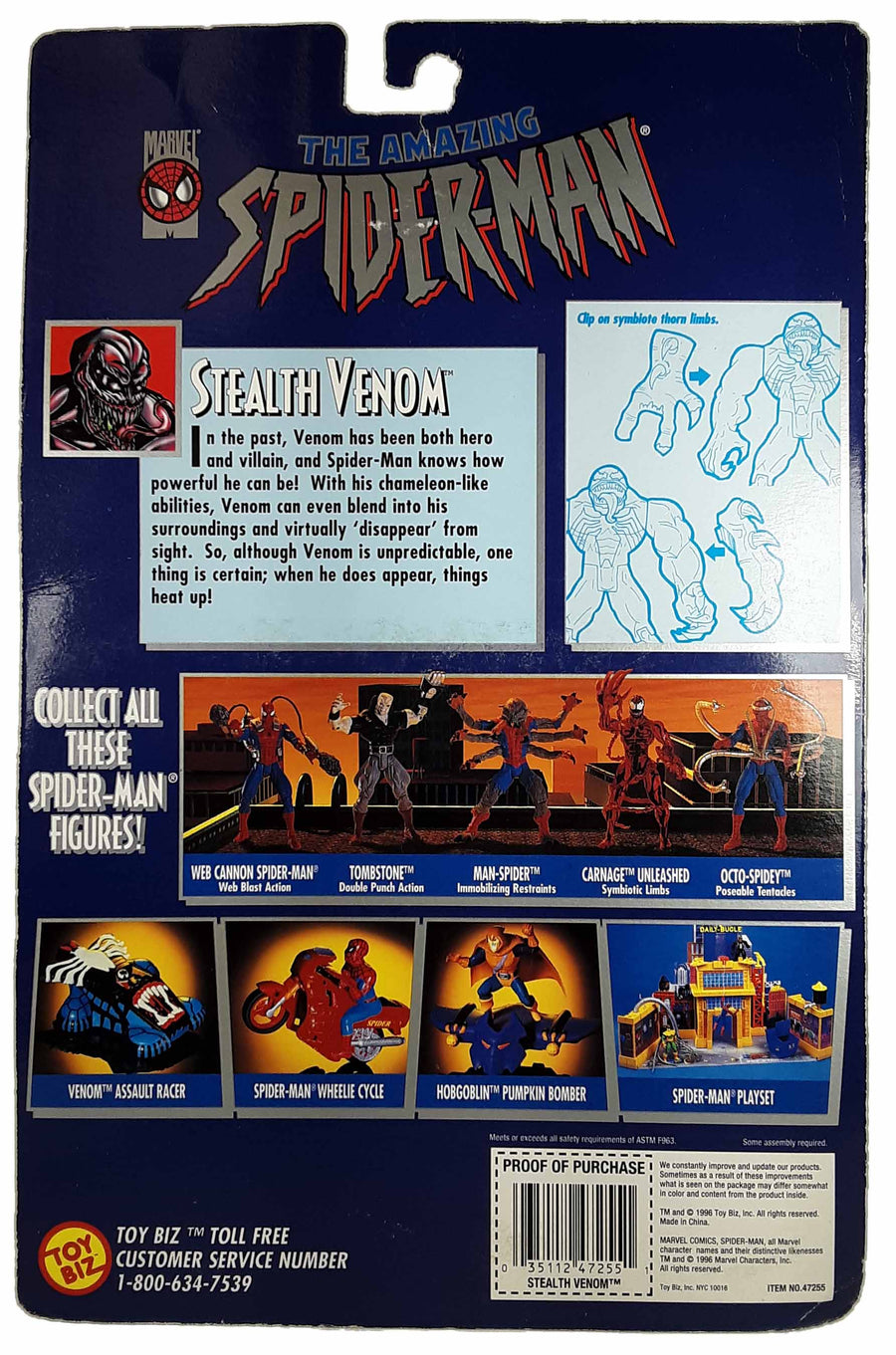 Venom - Clear Stealth - Spider-Man The Animated Series MOC action figure