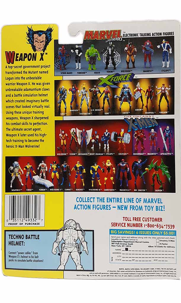 Weapon X  - Wolverine 4th Edition X-Men MOC action figure