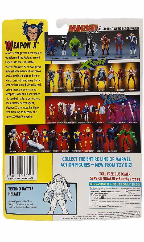 Weapon X  - Wolverine 4th Edition X-Men MOC action figure