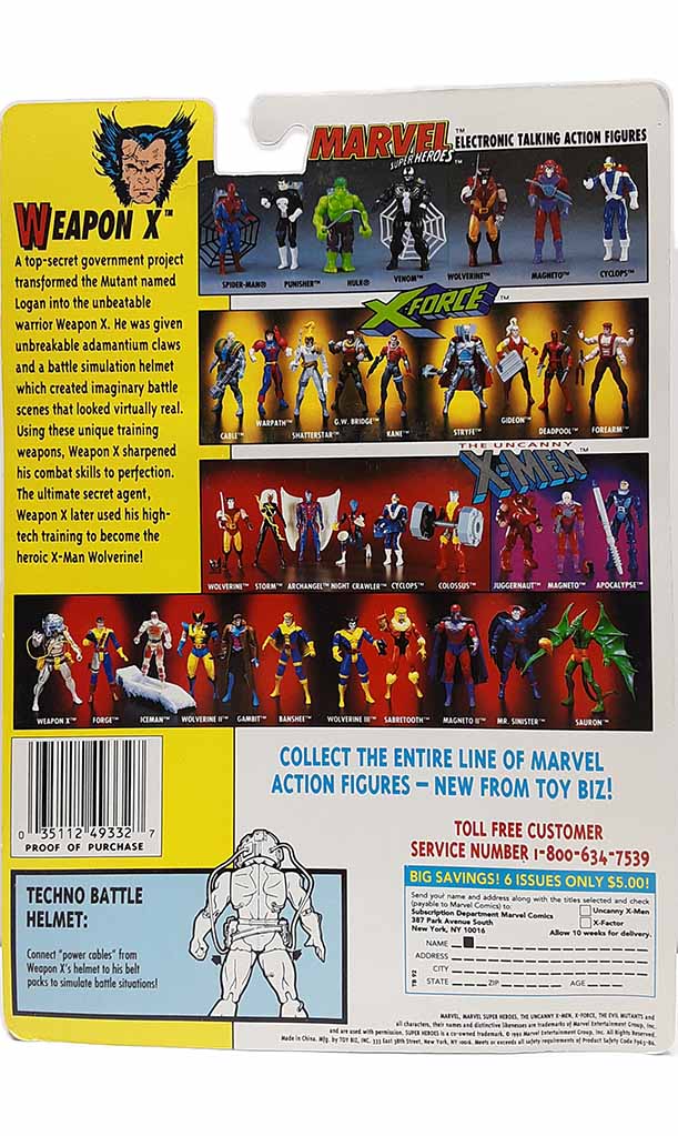 Weapon X  - Wolverine 4th Edition X-Men MOC action figure