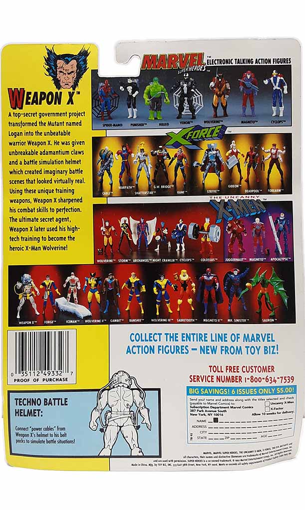Weapon X  - Wolverine 4th Edition X-Men MOC action figure
