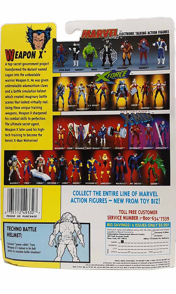 Weapon X  - Wolverine 4th Edition X-Men MOC action figure