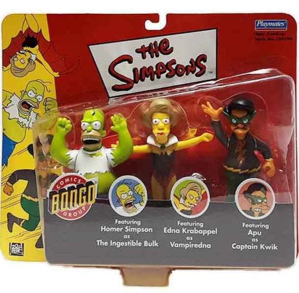 Simpsons When Bongos Collide 3pak Ingestible Bulk, Vampiredna, Captain Kwik MOC action figure set