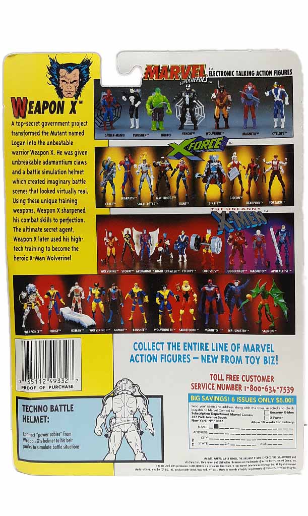Weapon X  - Wolverine 4th Edition X-Men MOC action figure